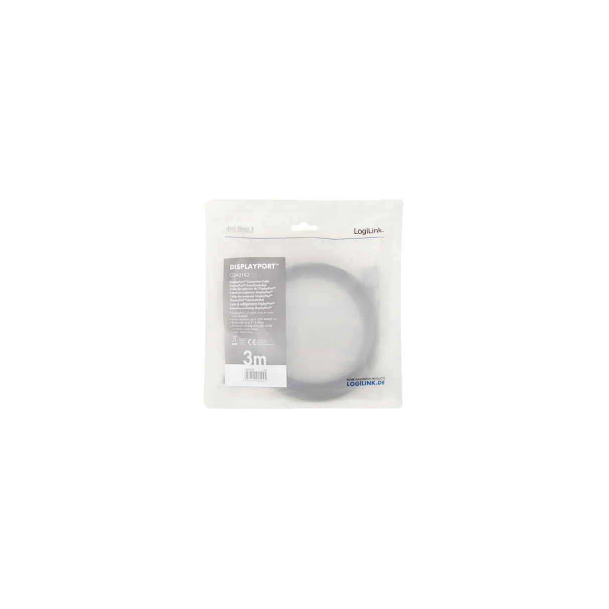 Kabel Logilink DisplayPort Kabel, DP/M to DP/M 4K 3m