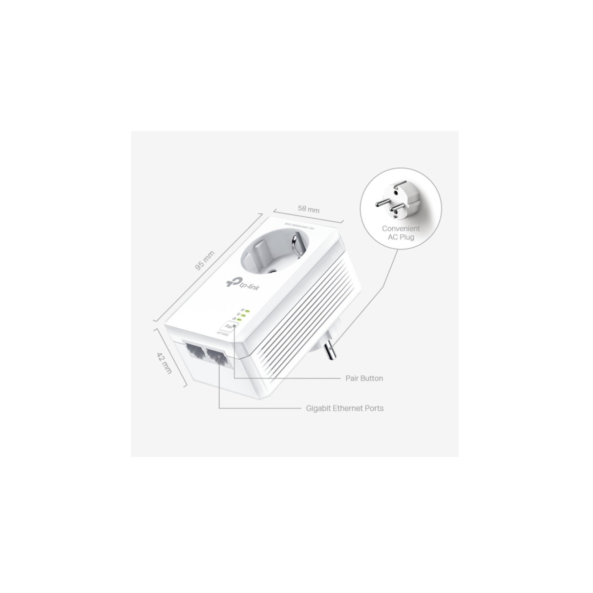 TP-Link Powerline Adapterkit TL-PA7027P KIT 2-port Switch