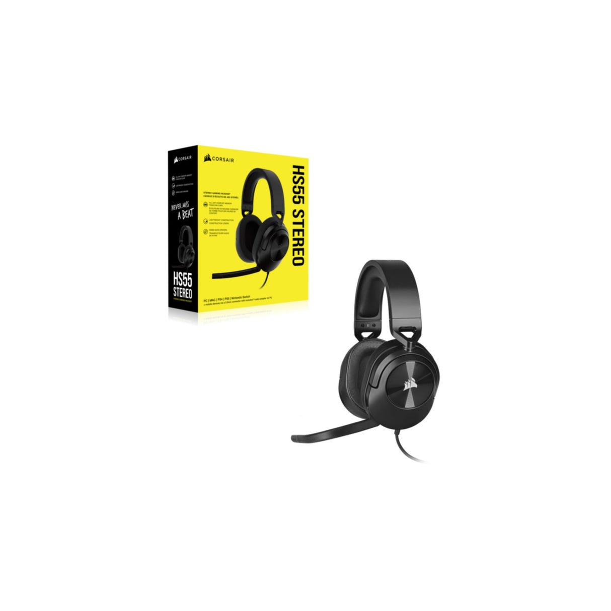 Headset Corsair Gaming HS55 STEREO Carbon Black