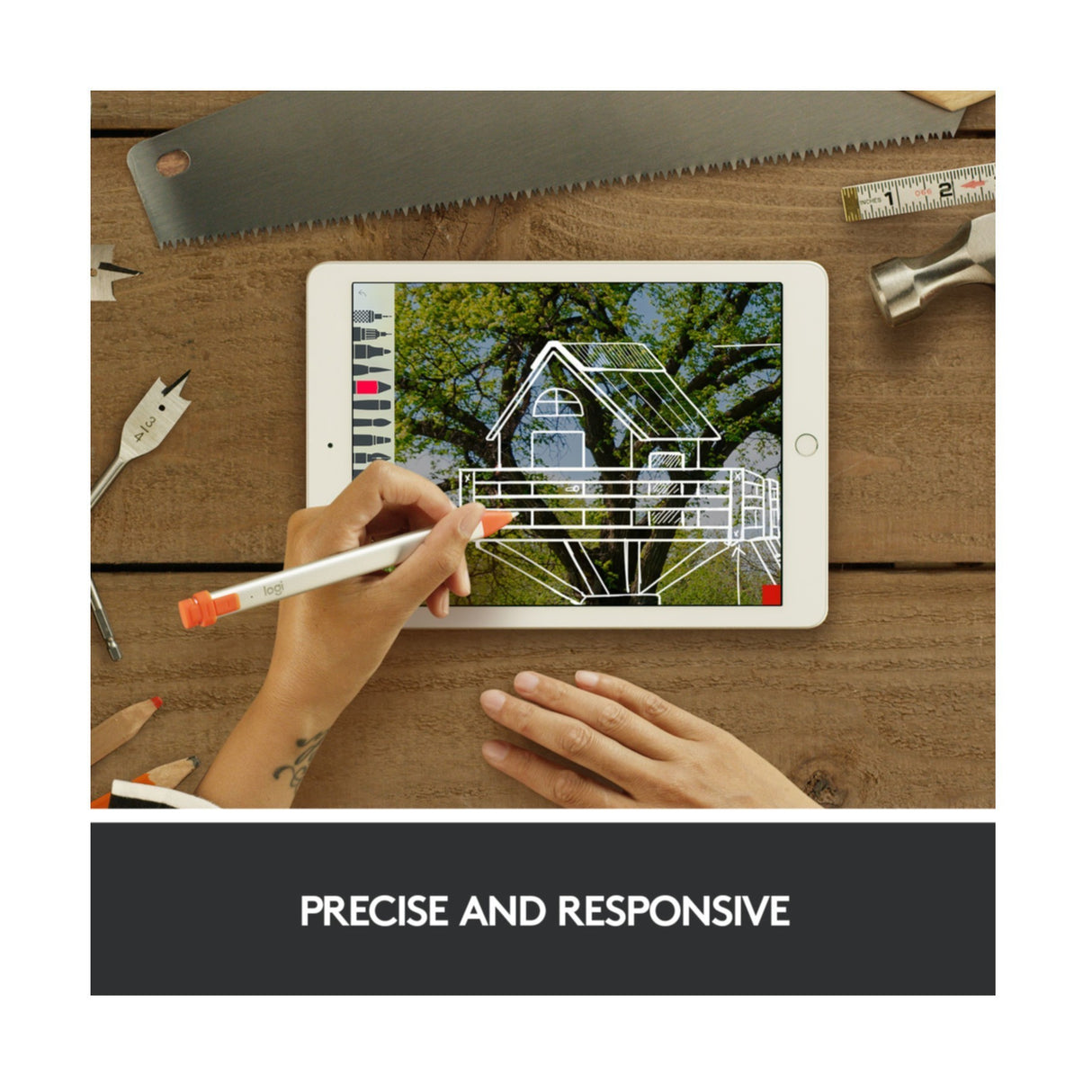 Crayon Logitech Orange Silber iPad 6th (914-000046)