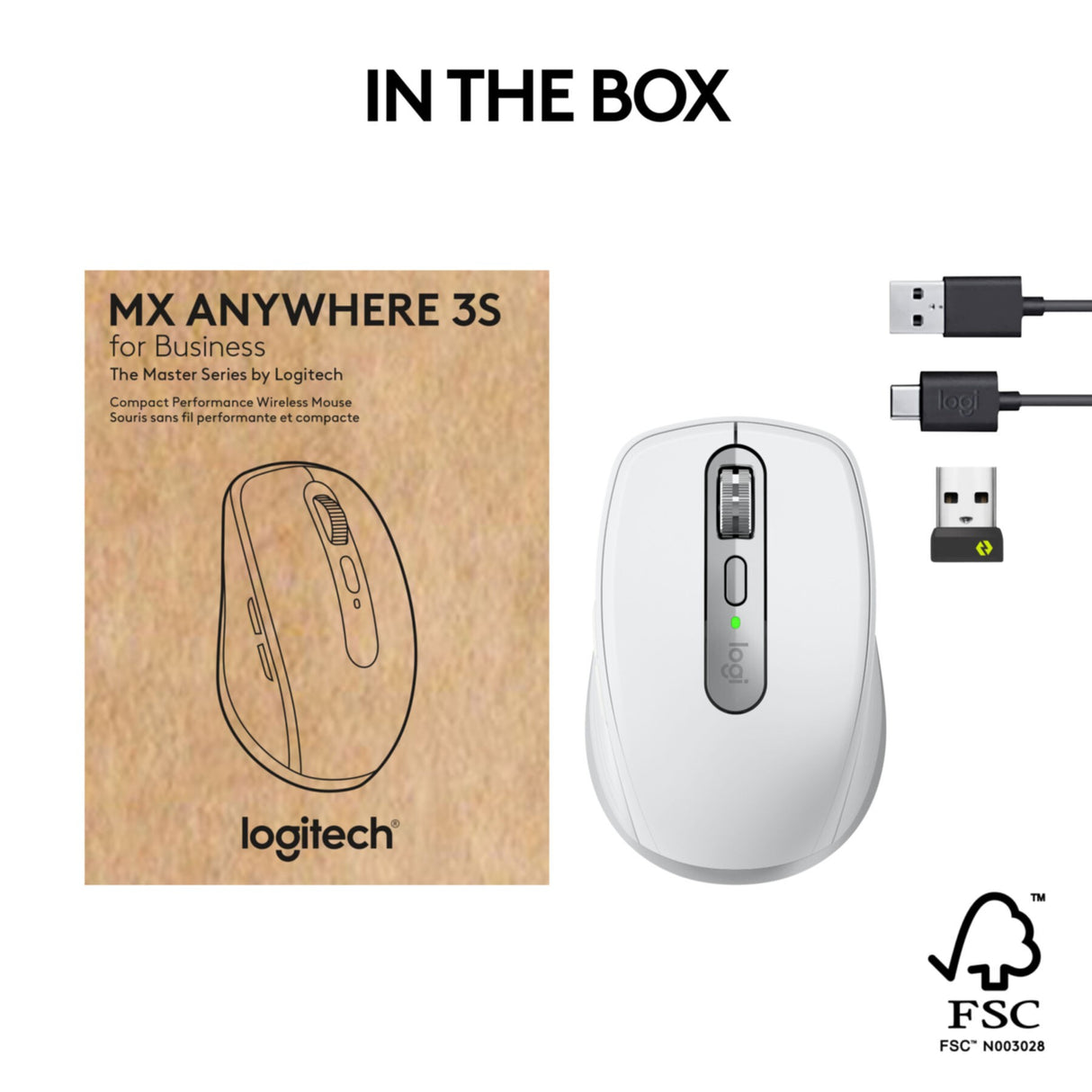 Mouse Logitech MX Anywhere 3S for Business Wireless white (910-006959)