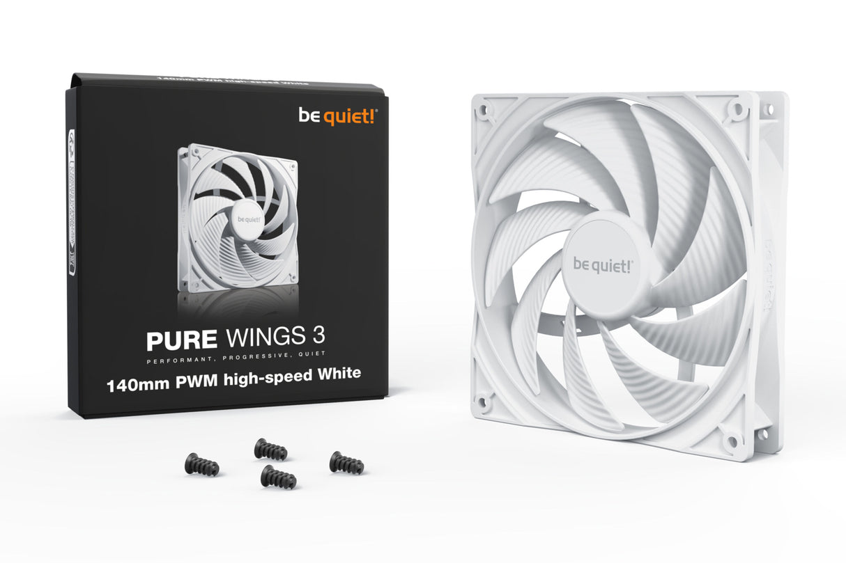 PC- Gehäuselüfter Be Quiet Pure Wings 3 high-speed PWM 140mm white BL113