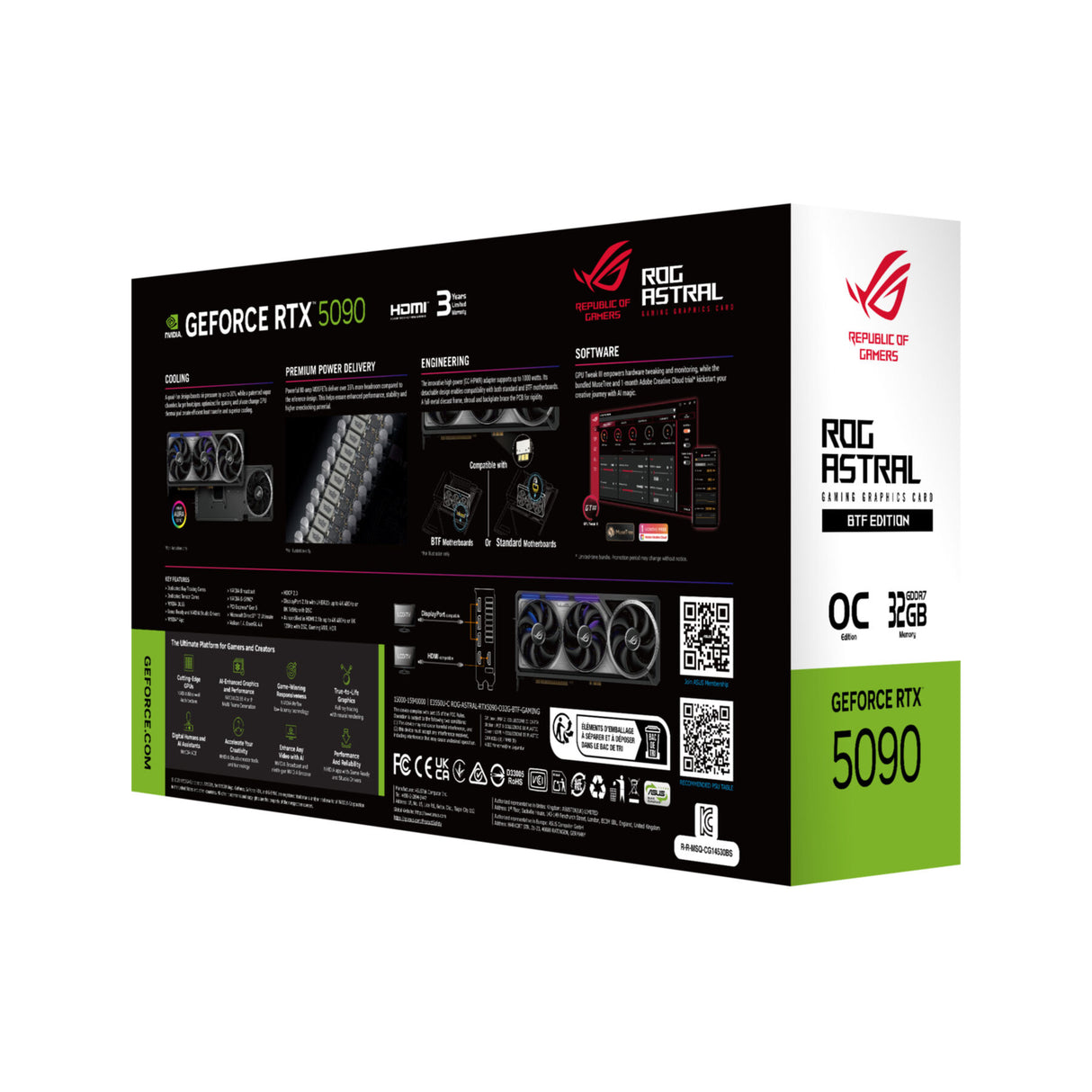 VGA Asus GeForce® RTX 5090 32GB ROG ASTRAL BTF Gaming OC