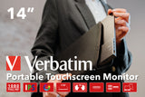 TFT Verbatim PMT-14, Portable Touchscreen Monitor 35,60cm (14"), HDMI,2xUSB-C,SP 49591