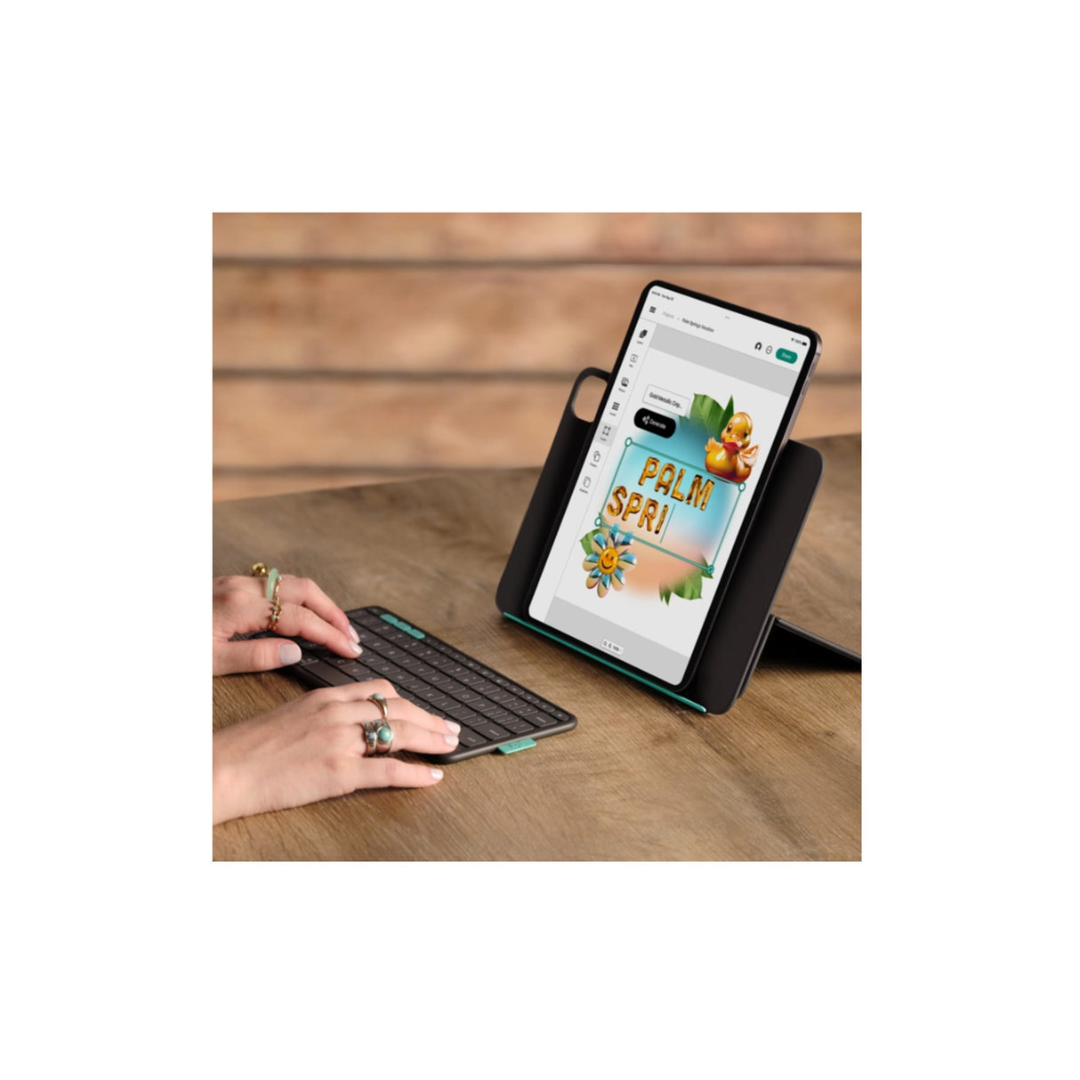 Keyboard Logitech Flip Folio for iPad Pro + iPad Air 11" gray (DE) (920-013397)