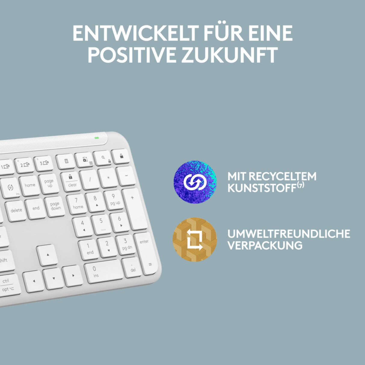 Keyboard Logitech Signature Wireless Slim K950 White (DE) (920-012452)