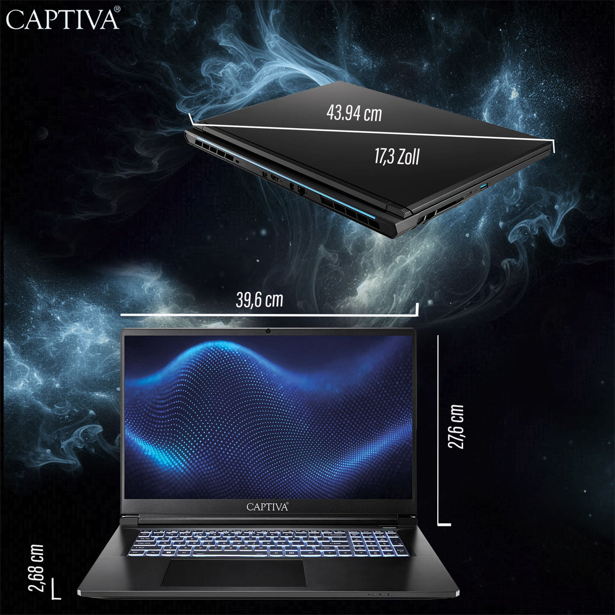 Captiva Notebook Highend Gaming I98-037CH i7-13620H (17.3", 32GB, 2TB SSD, GeForce RTX 5070 8GB, w/o OS)