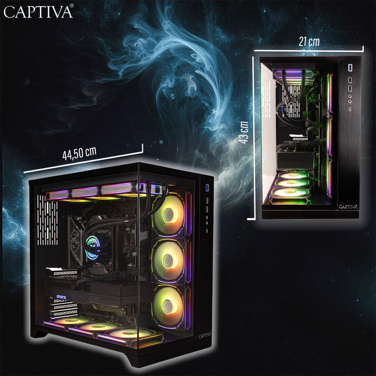 Captiva PC Highend Gaming R99-667 (Ryzen 7 7800X3D/RX9070 XT 16GB GDDR6/SSD 2TB/32GB/WLAN/w/o OS)
