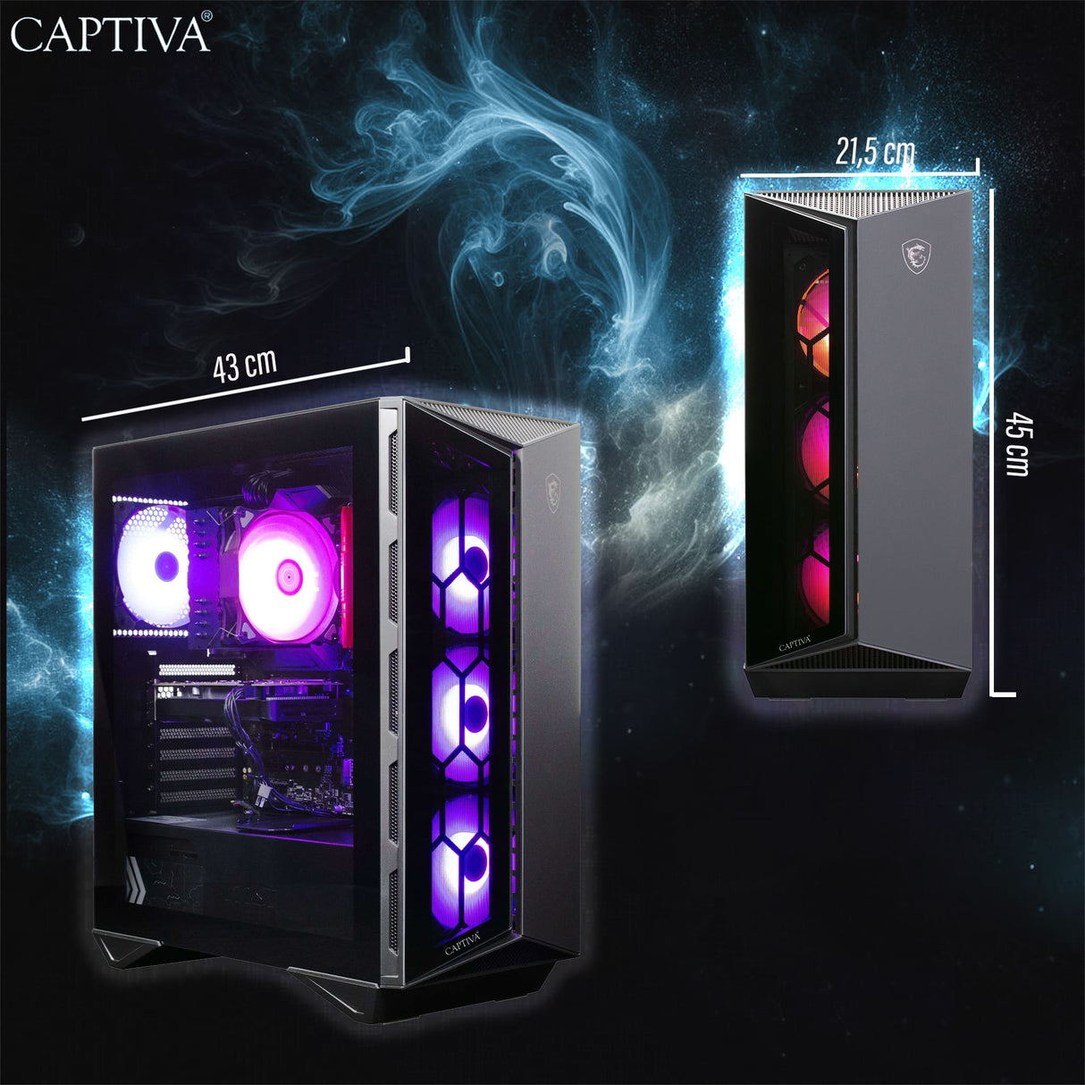 Captiva PC Highend Gaming I10-0015 (Ultra 7 265KF/RTX5070 12GB GDDR7/SSD 1TB/32GB/WLAN/Windows 11 Home 64-bit)