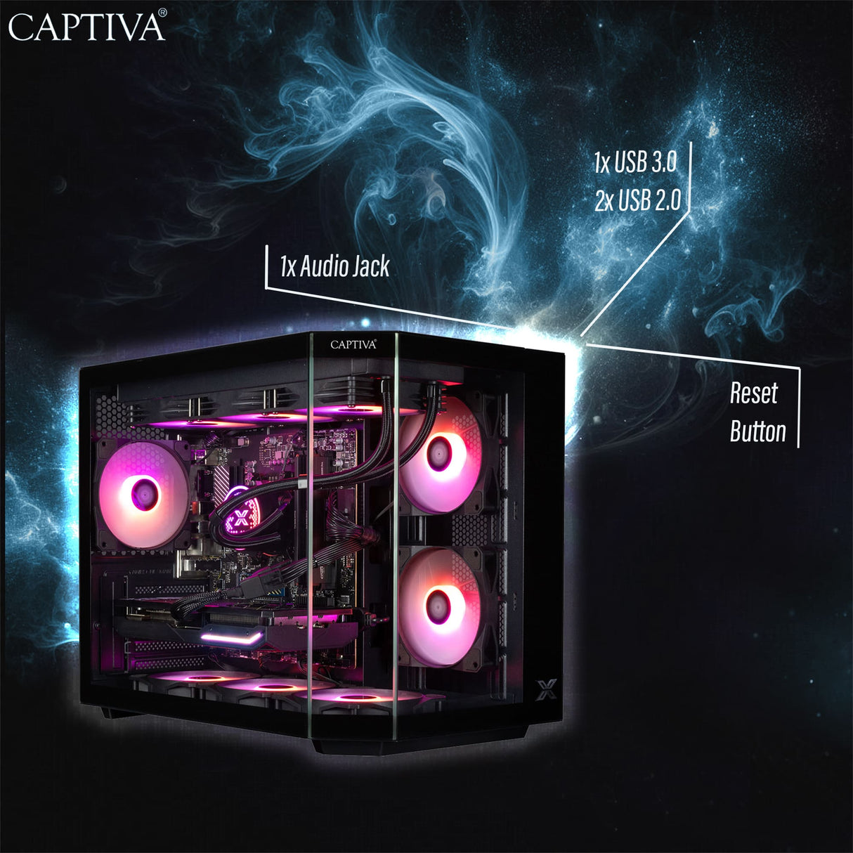 Captiva PC Advanced Gaming I95-883 (i9-14900KF/RTX5060 Ti 8GB GDDR7/SSD 2TB/64GB/WLAN/w/o OS)
