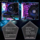 Captiva PC Highend Gaming R99-980 (Ryzen 5 8400F/RTX5070 12GB GDDR7/SSD 1TB/32GB/WLAN/Windows 11 Home 64-bit)