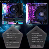 Captiva PC Entry Gaming I10-0580 (i7-14700F/RTX5060 Ti 8GB GDDR7/SSD 250GB/4TB/16GB/WLAN/Windows 11 Home 64-bit)