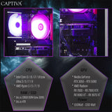 Captiva PC Highend Gaming I10-0015 (Ultra 7 265KF/RTX5070 12GB GDDR7/SSD 1TB/32GB/WLAN/Windows 11 Home 64-bit)